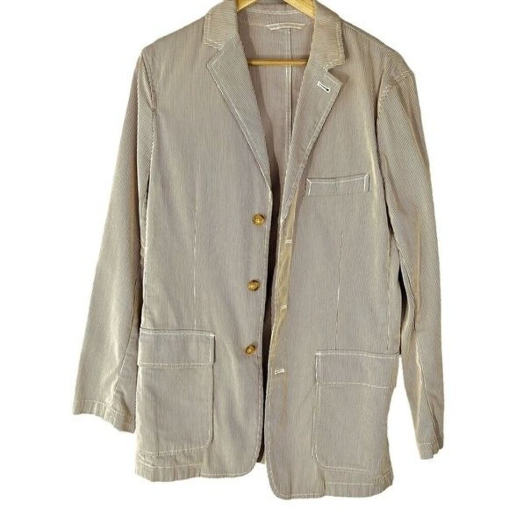 J. Crew‎ Ludlow Striped Seersucker Blazer Jacket S Academia Office Business